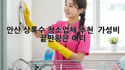 안산 상록수 청소업체 추천 ✨ 가성비 끝판왕은 어디?