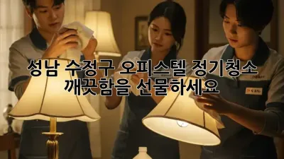 성남 수정구 오피스텔 정기청소, 깨끗함을 선물하세요!